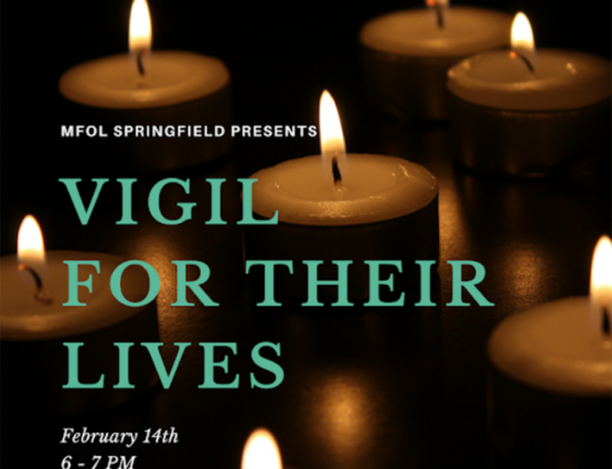 Banner for the Vigil for their Lives event